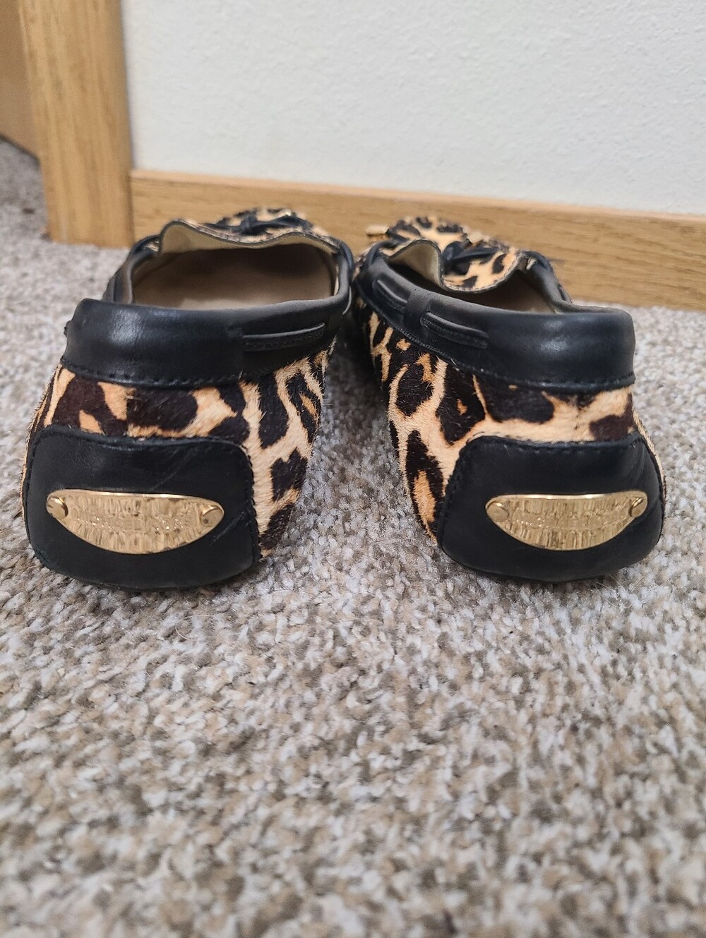 Michael Kors Daisy Moc Calf Hair Leopard Print Loafers Moccasins Flats Mobwife - Picture 3 of 5